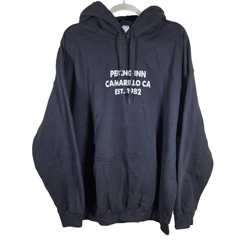 Gildan‎ Peking Inn Camarillo CA Hoodie Black Graphic Sweatshirt XL Takeout Box